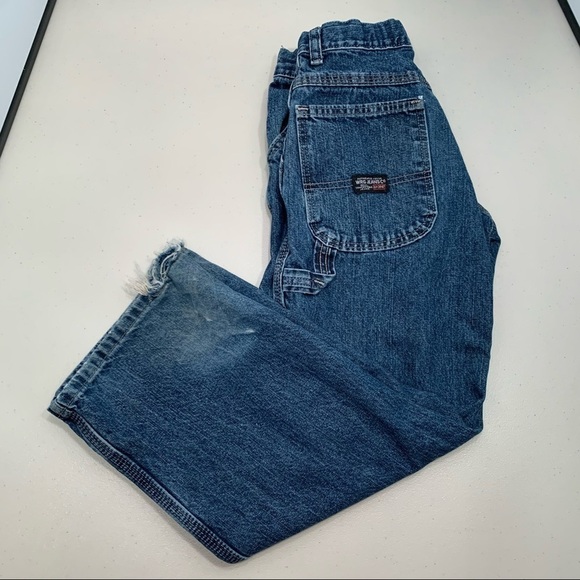 Wrangler Carpenter Jeans Boy Size 10 Regular Blue Adjustable - Picture 1 of 10